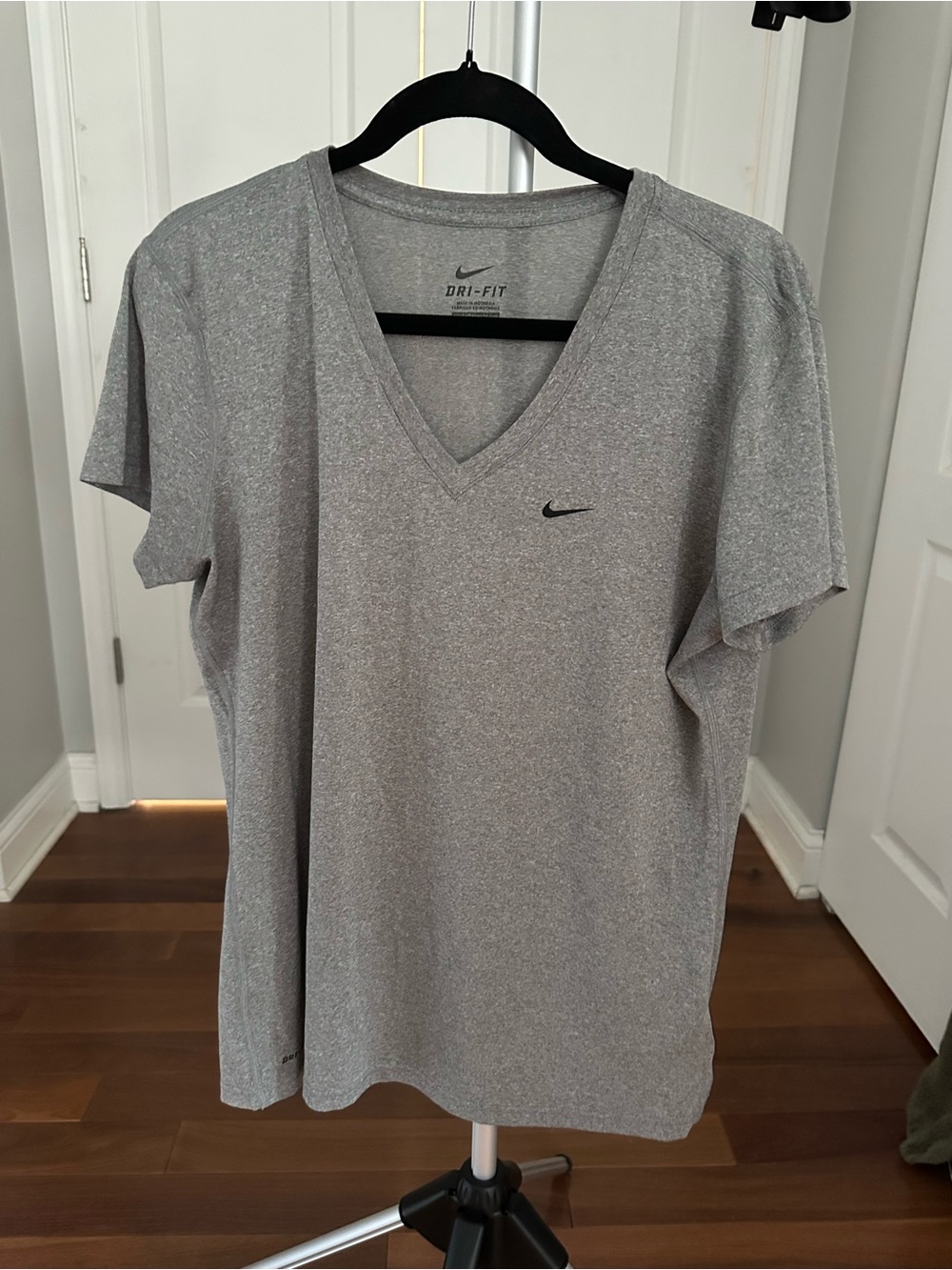 Nike Dri-FIT Women’s Heather Gray V-Neck Shirt